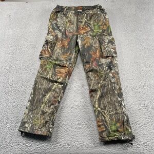 Yukon Gear Hunting Pants Mens L Camo Mossy Oak Break Up Insulated Fleece Cargo